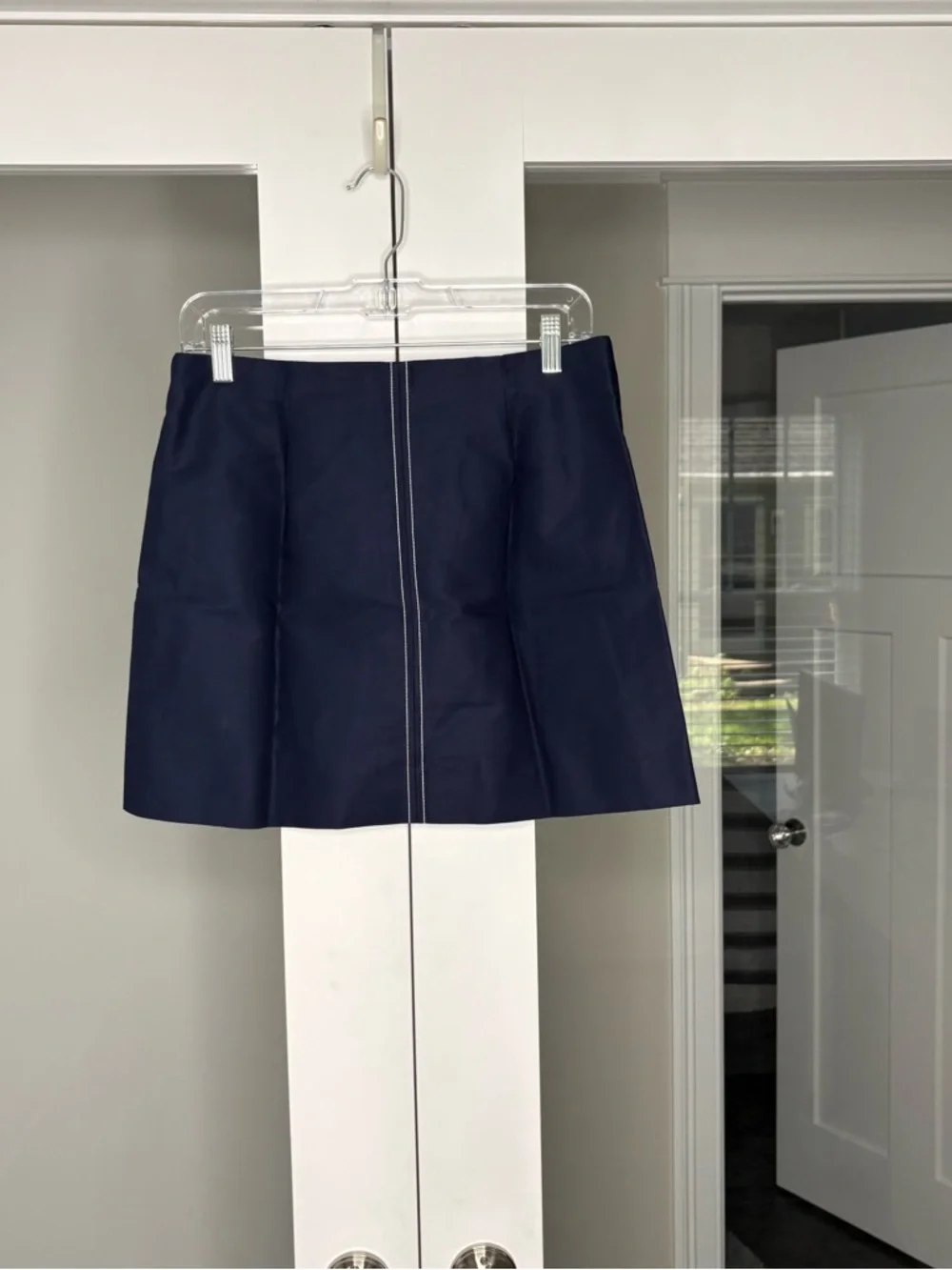 NWT J. Crew Tall Fairfax Mini Skirt Double Cotton Poplin Navy Blue